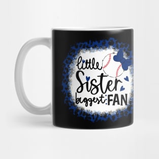 Baseball Little Sister Biggest Fan   Leopard Baseball Sister Mug